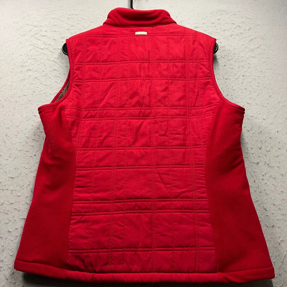 Columbia Womens Red Quilted Sherpa Lined Fleece Full‎ Zip Vest AL1016 Size M - Picture 6 of 8
